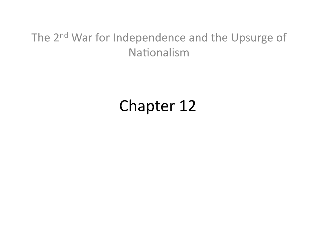 Chapter 12 War of 1812