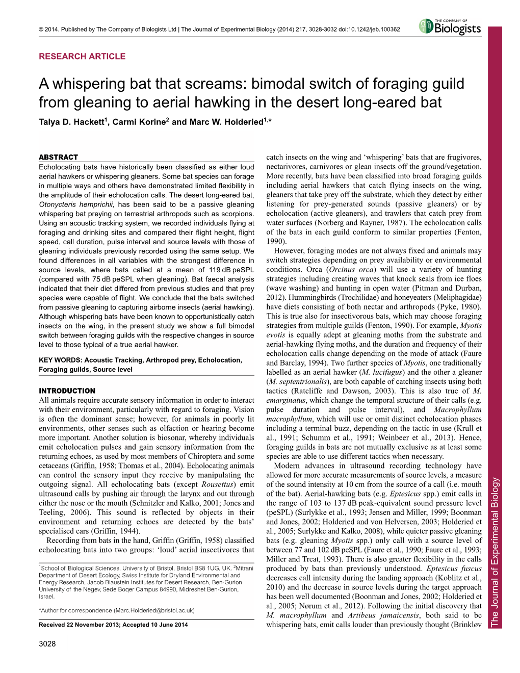 Bimodal Switch of Foraging Guild From