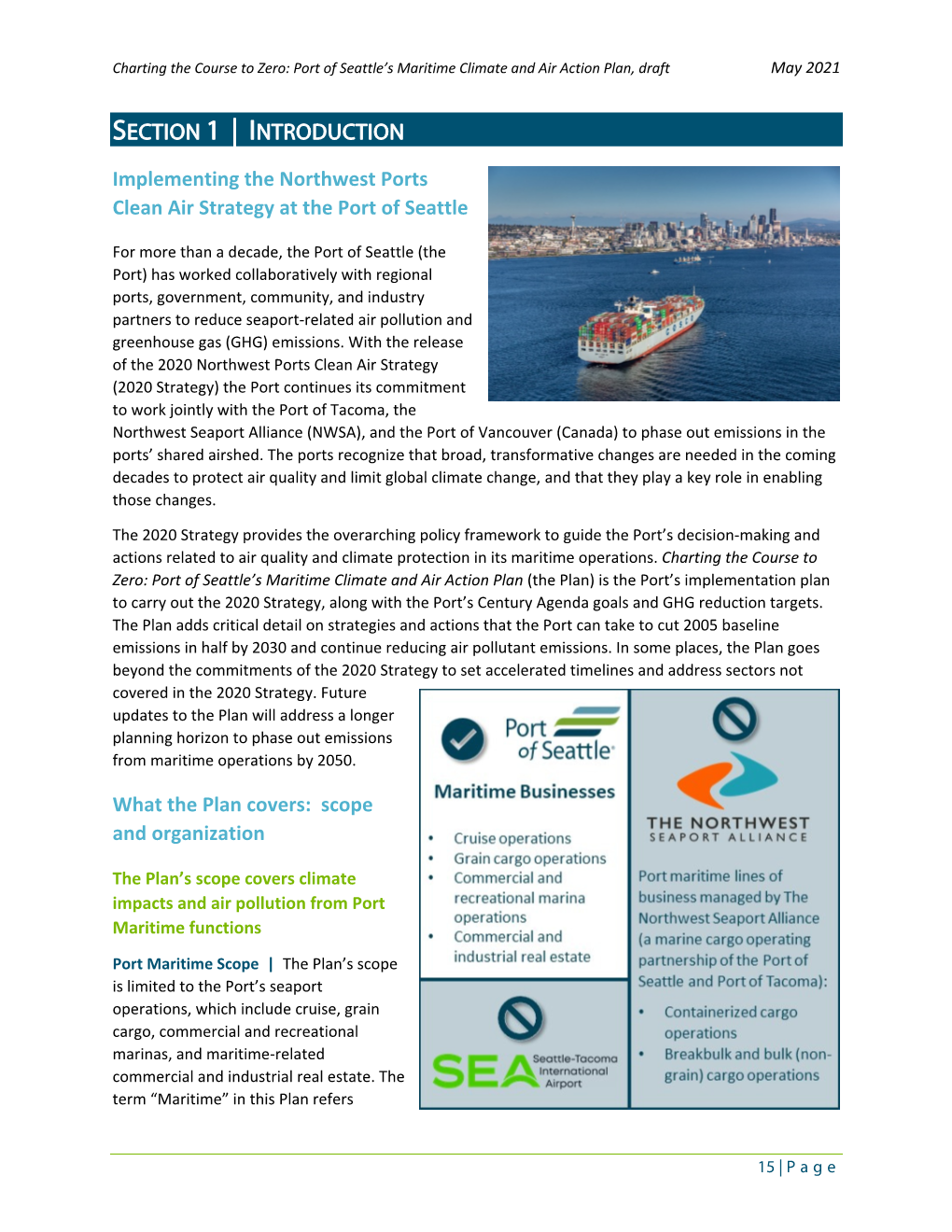 Draft Maritime Climate and Air Action Plan Section 1-May