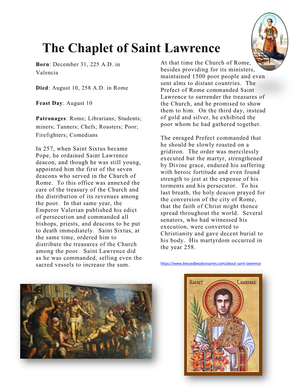 The Chaplet of Saint Lawrence
