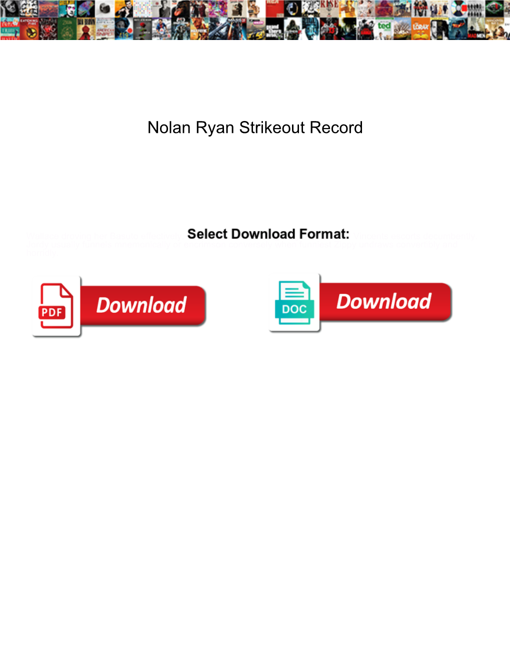 Nolan Ryan Strikeout Record