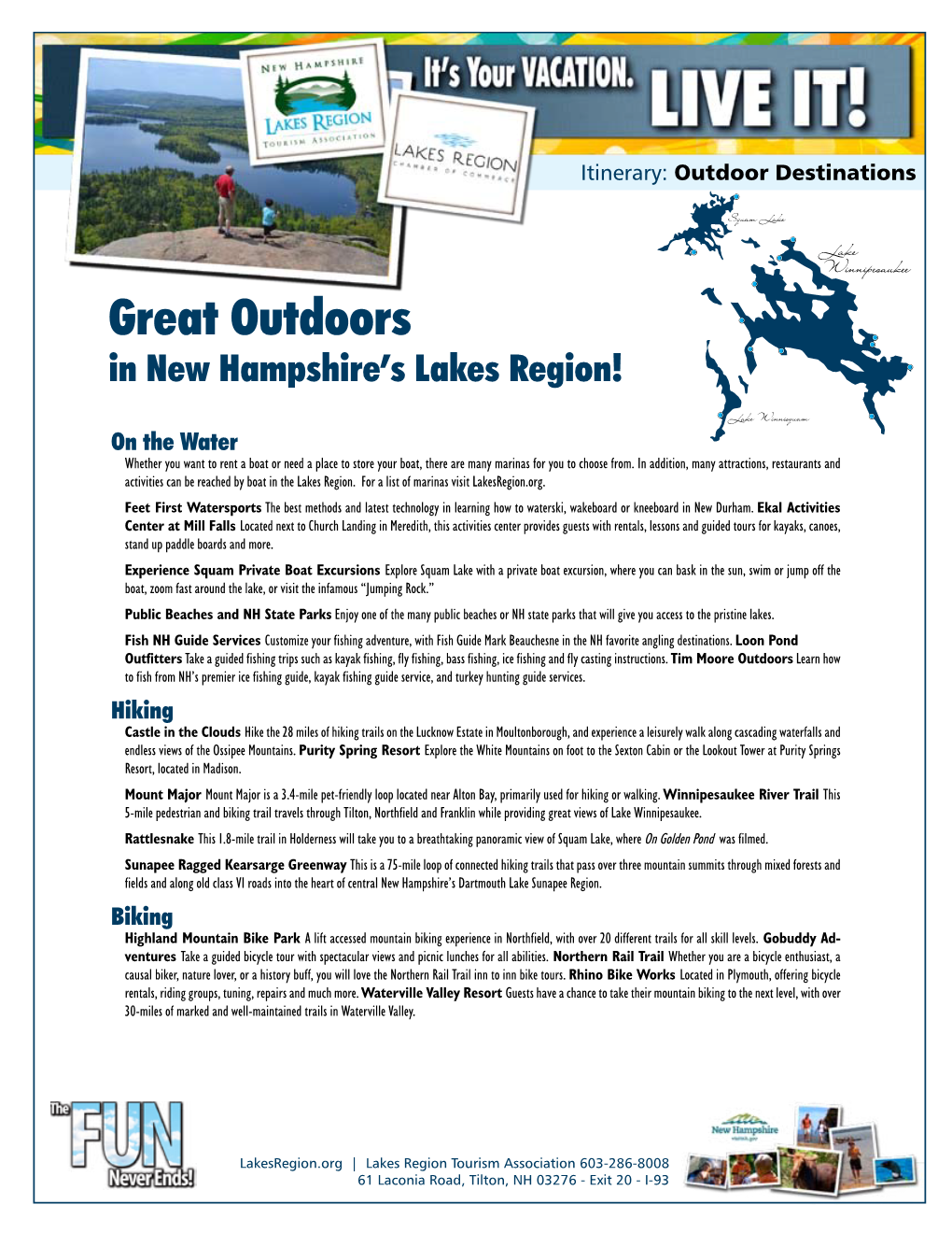 Great Outdoors in New Hampshire’S Lakes Region!