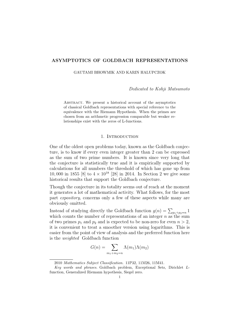 Asymptotics of Goldbach Representations