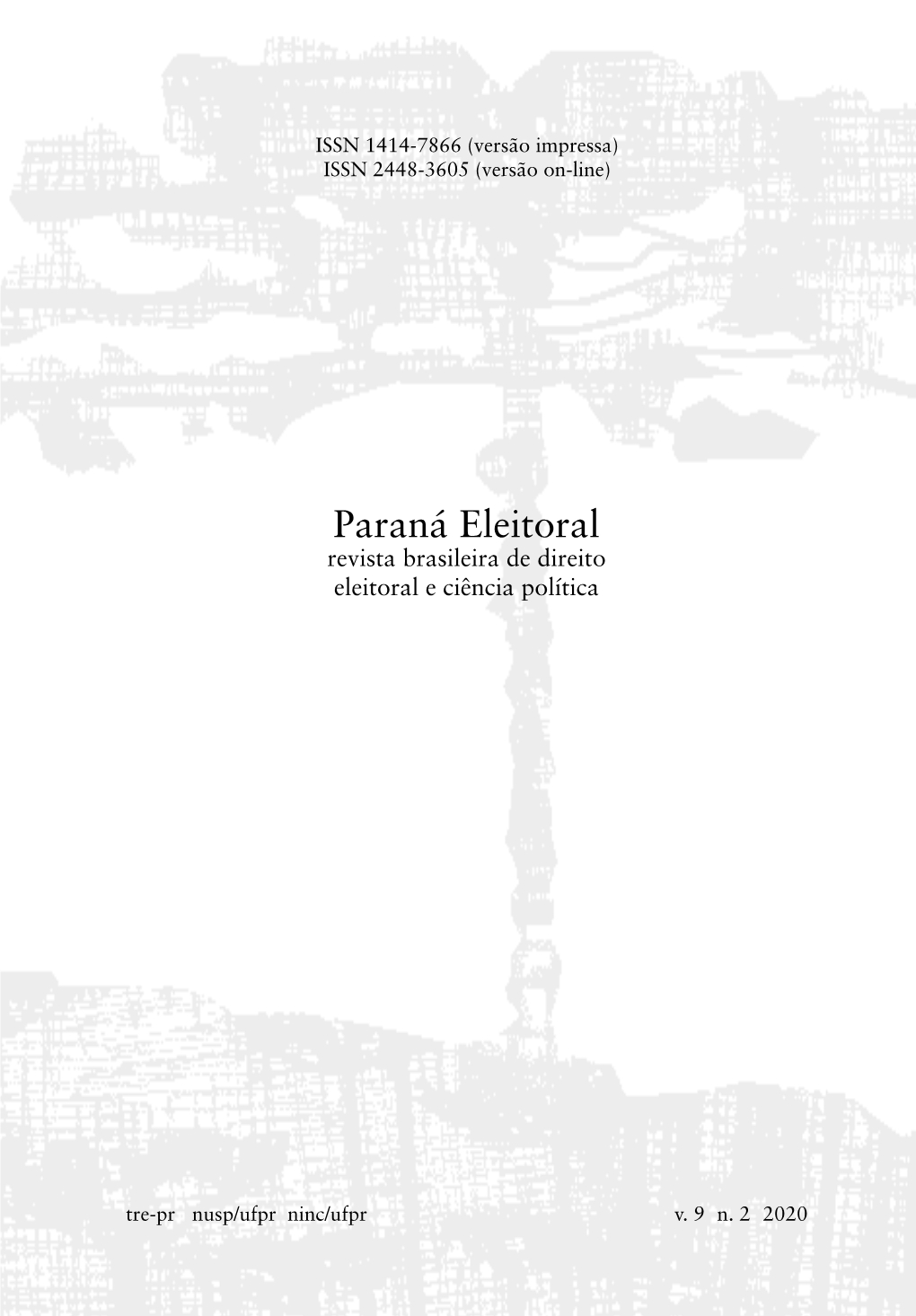 Paraná Eleitoral Revista Brasileira De Direito Eleitoral E Ciência Política