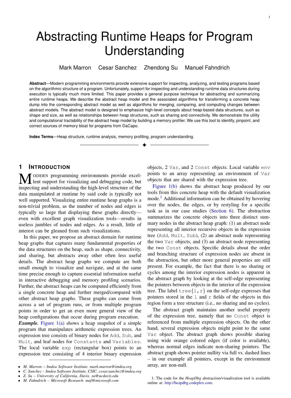 Abstracting Runtime Heaps for Program Understanding