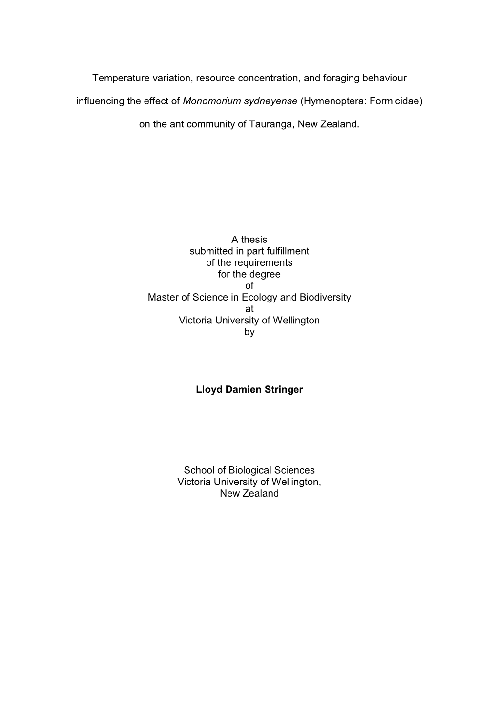 Temperature Variation, Resource Concentration