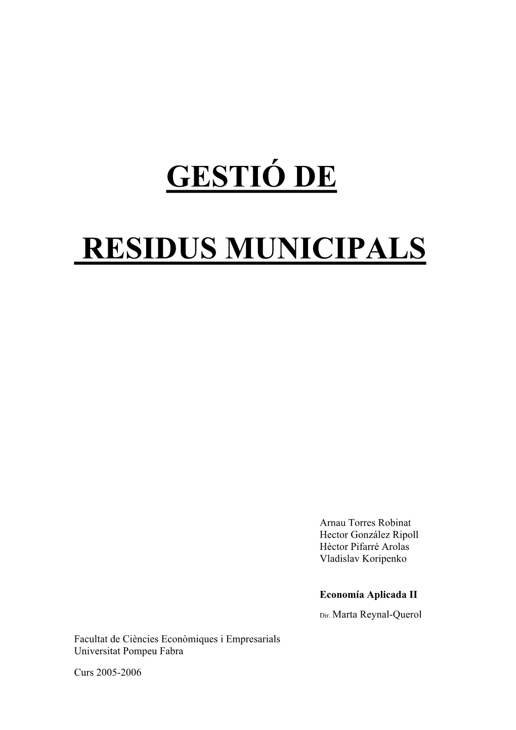 Gestió De Residus Municipals De Catalunya