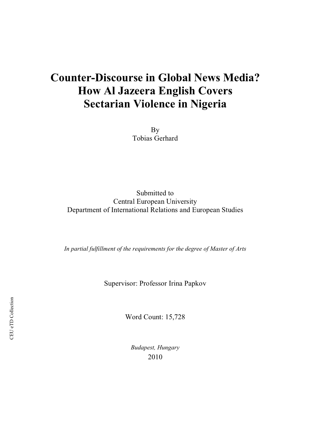 Counter-Discourse in Global News Media