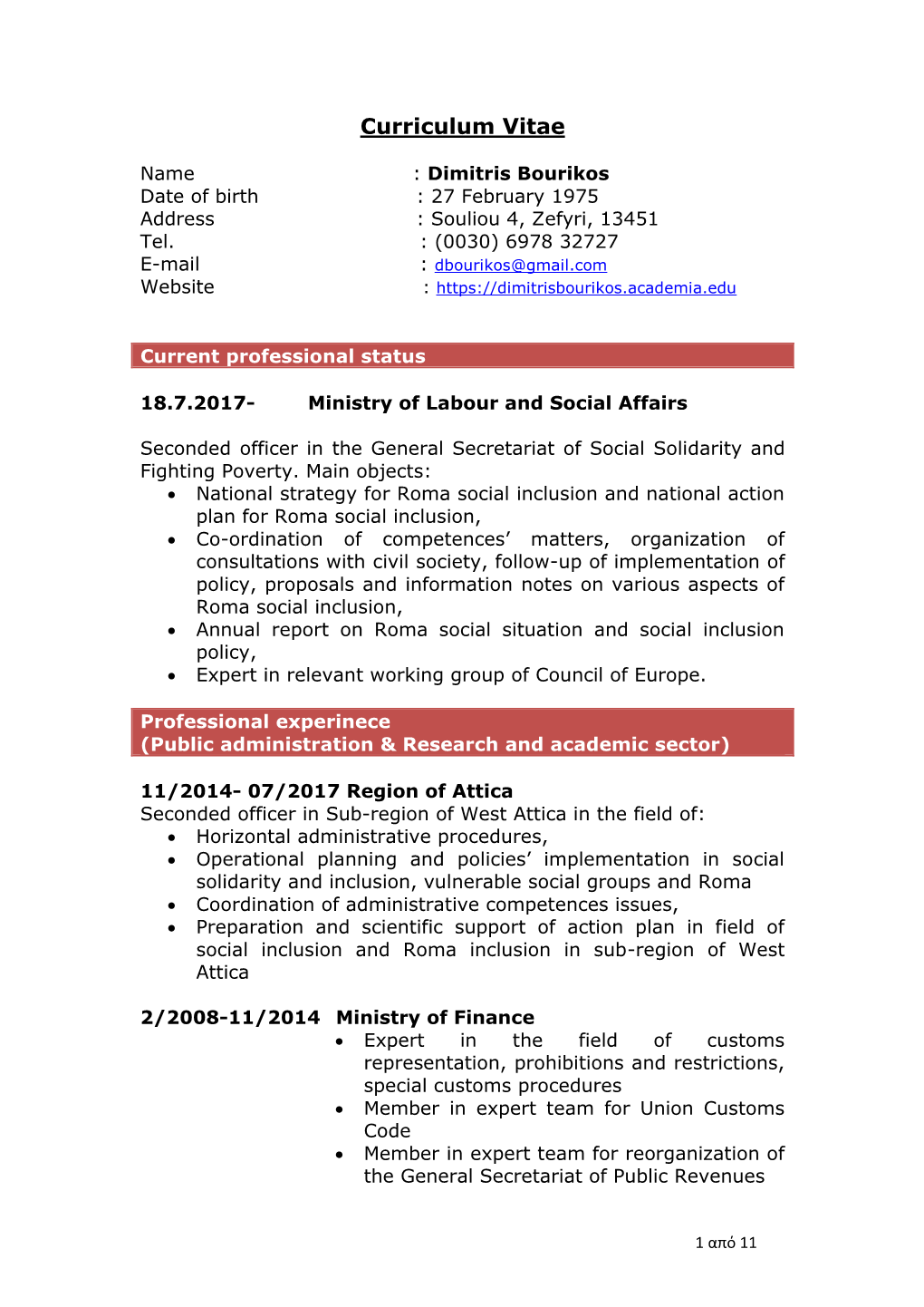 Download Dimitris Bourikos CV