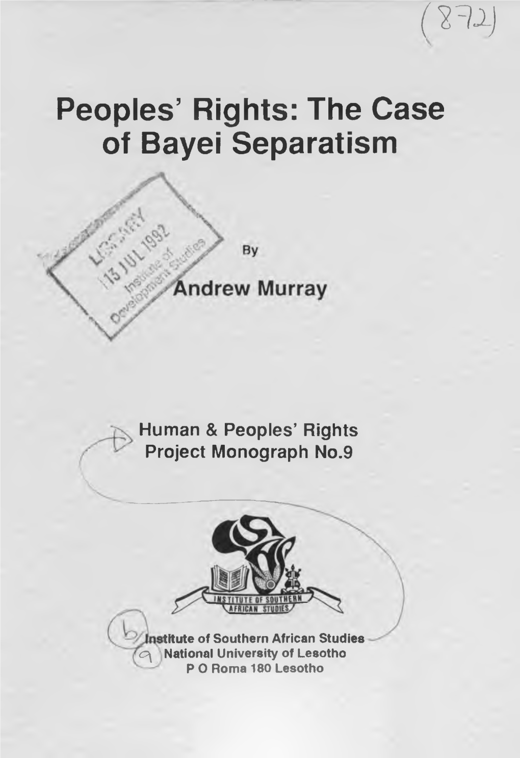 Peoples' Rights: the Case of Bayei Separatism