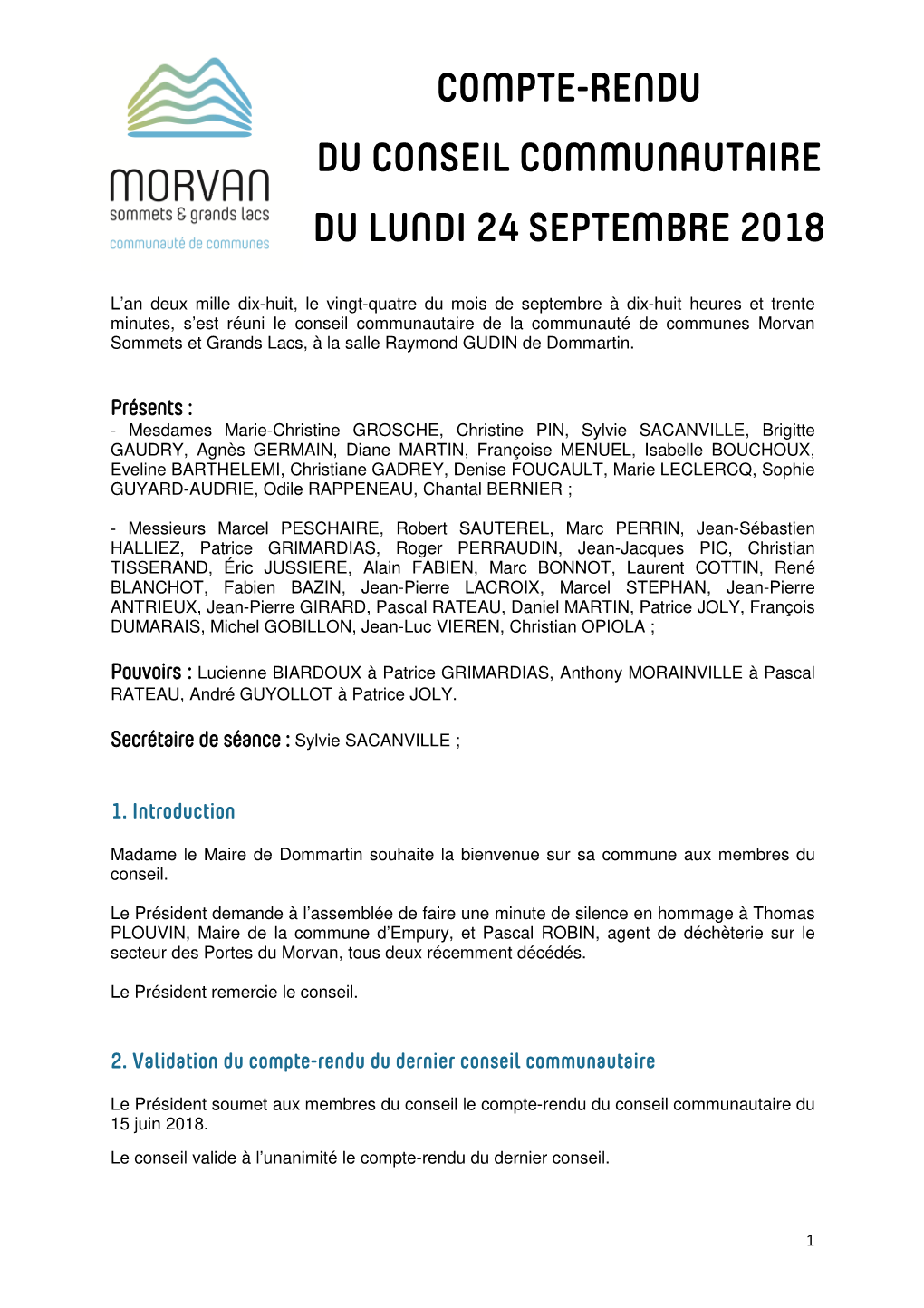 Compte-Rendu Du CC Du 24-09-2018