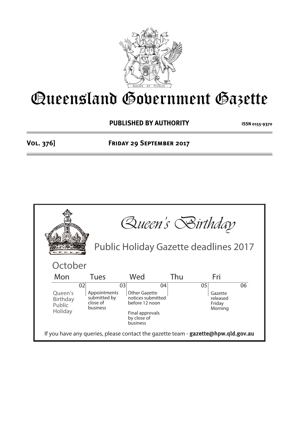 Queensland Government Gazette