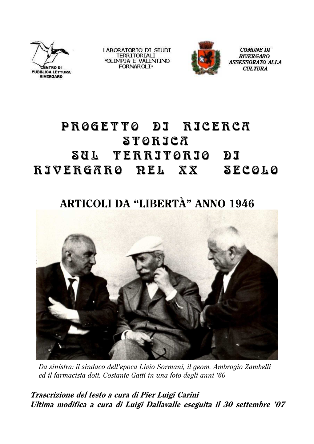 Articoli Da Libertà Anno 1946