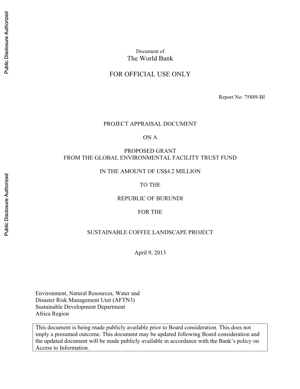 World Bank Document