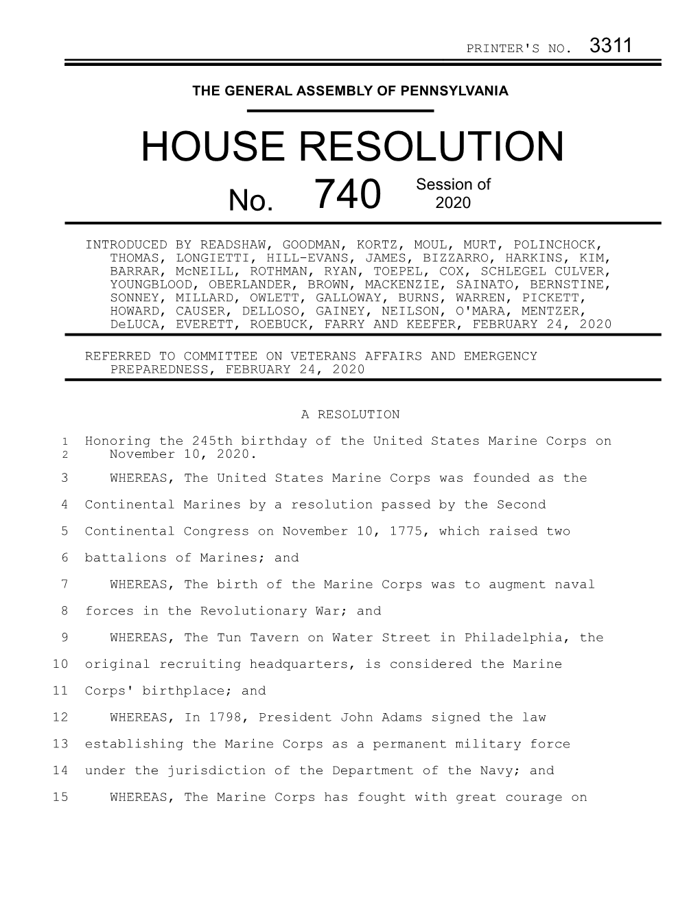 HOUSE RESOLUTION Session of No