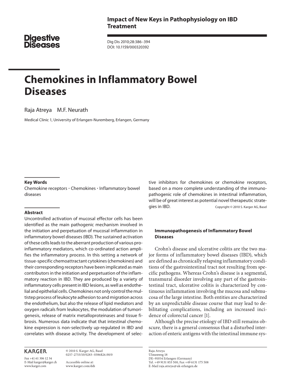 Chemokines in Inflammatory Bowel Diseases