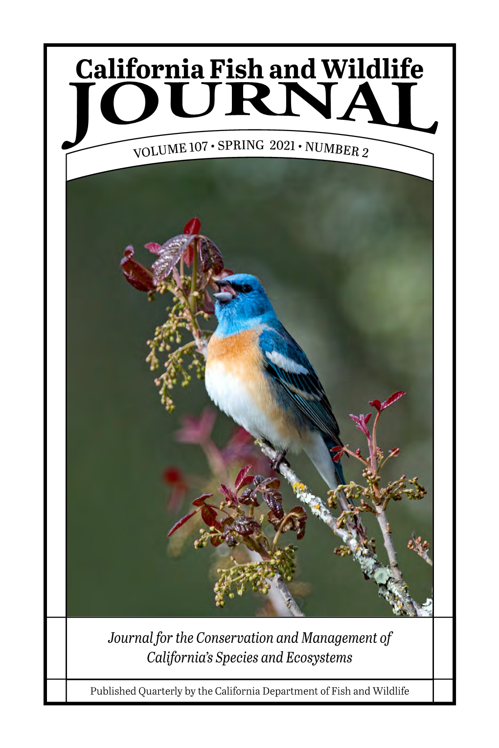 California Fish and Wildlife Journal, Volume 107, Issue 2