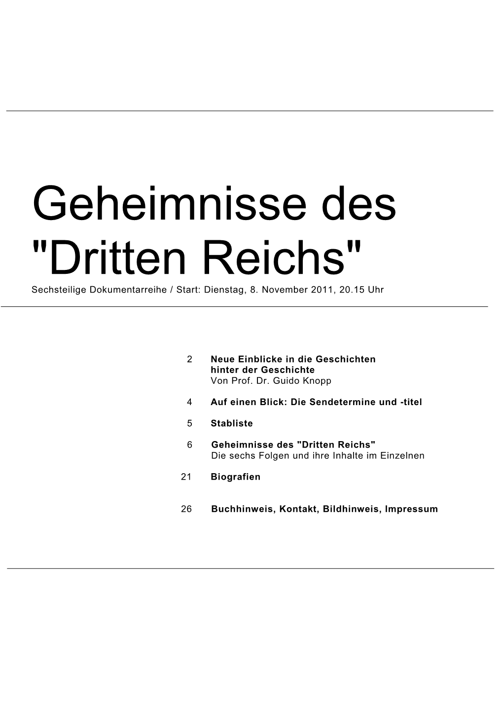 Geheimnisse Des Dritten Reichs