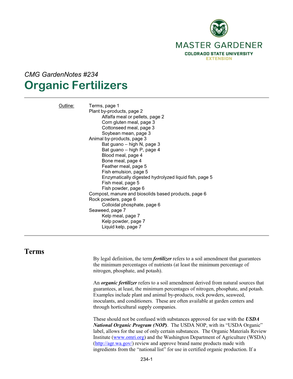 Organic Fertilizers