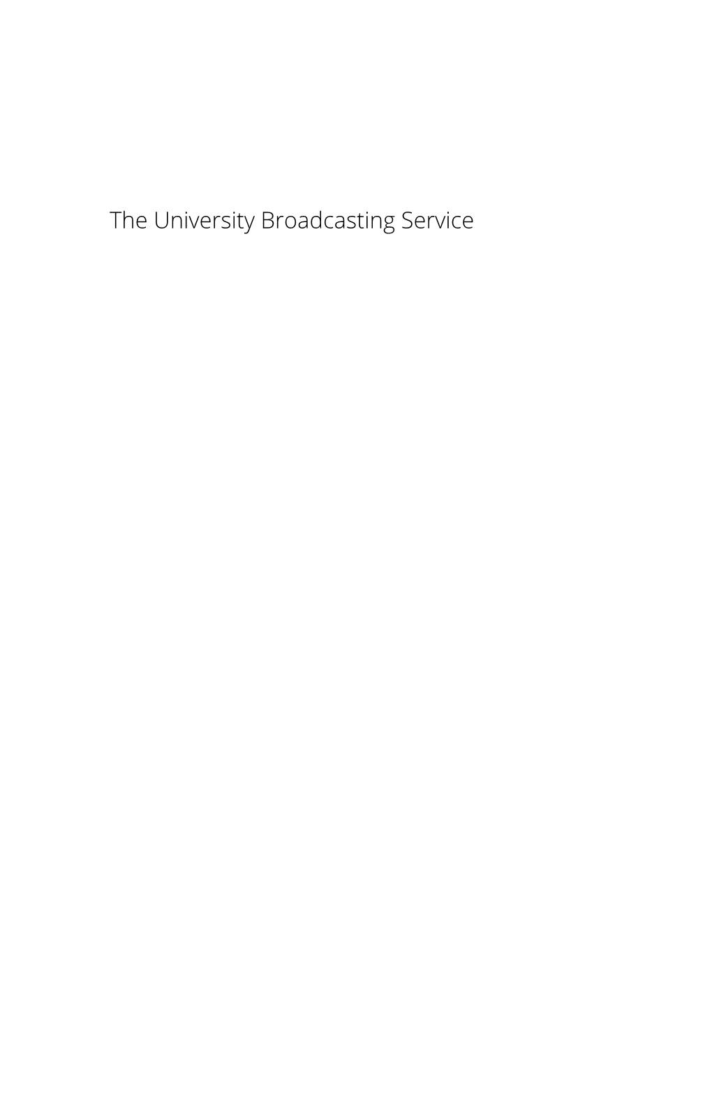 The University Broadcasting Service