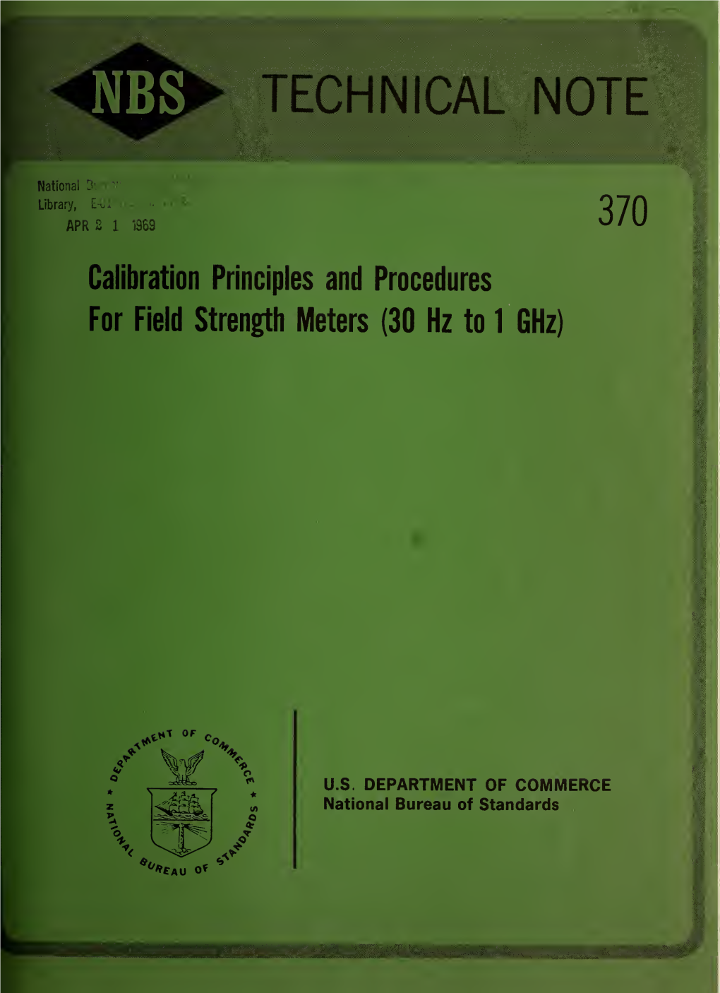 Calibration Principles and Procedures for Field Strength Meters 30 (Hz To