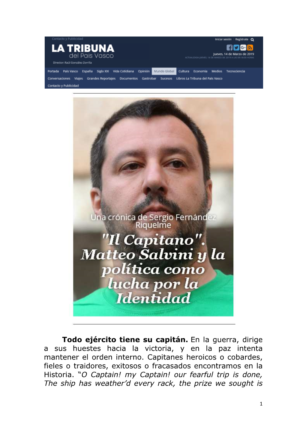 SFR. Salvini. LTPV