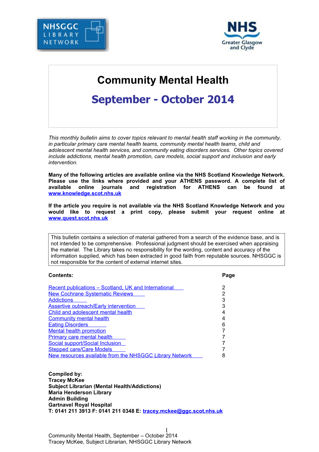 Mental Health Bulletin, July 2008 s1