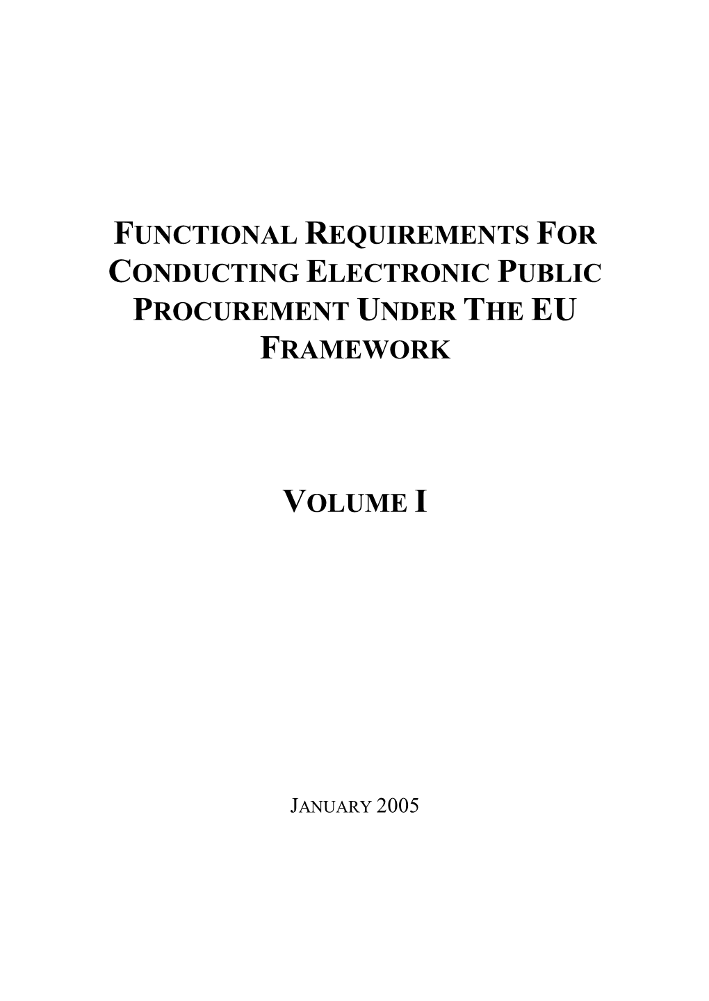 Functional Requirements for Conducting Electronic Public Procurement Under the Eu Framework