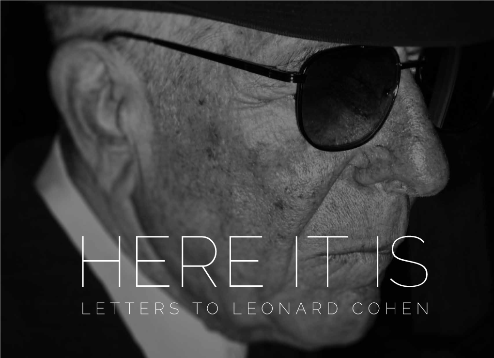 LETTERS to LEONARD COHEN 2 Dear Leonard