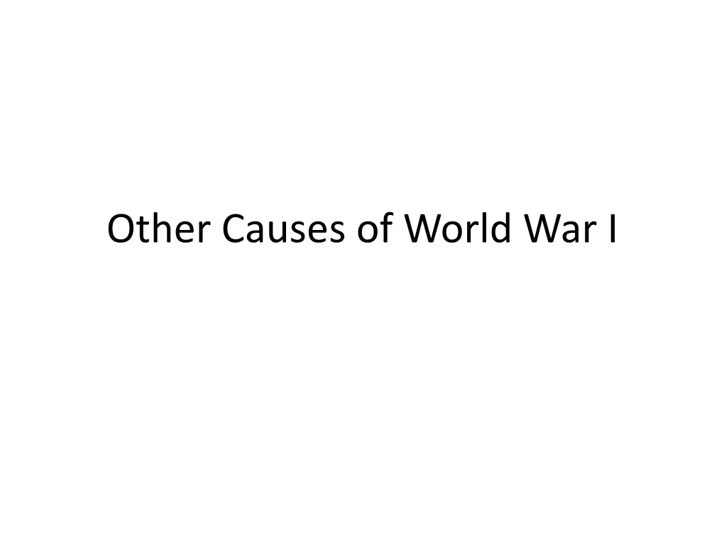 Other Causes of World War I I