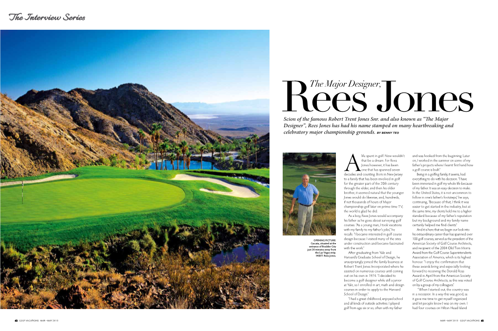 GOLF VACATIONS MAR ! MAY 2013 MAR ! MAY 2013 GOLF VACATIONS 63 the Interview Series