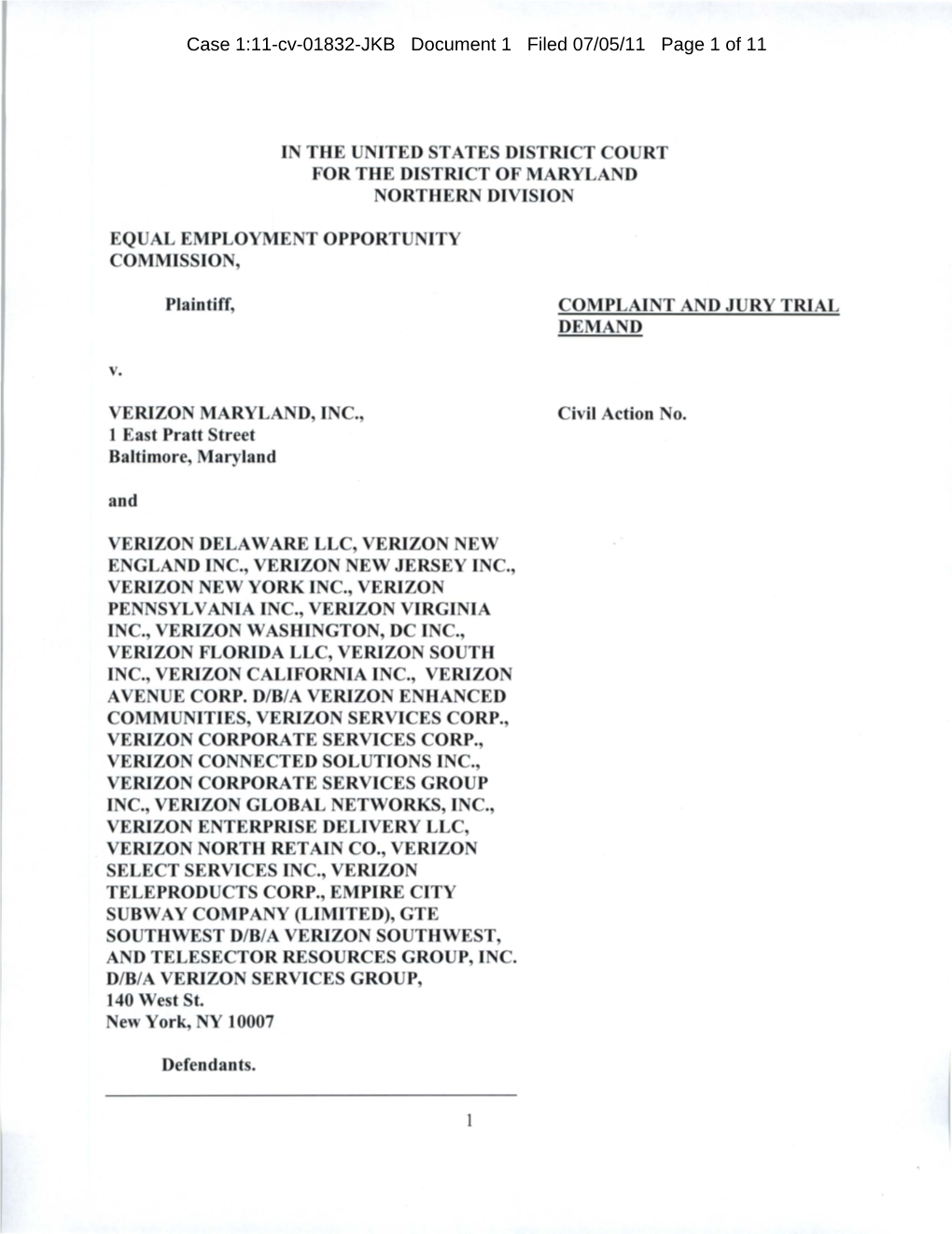 Case 1:11-Cv-01832-JKB Document 1 Filed 07/05/11 Page 1 of 11