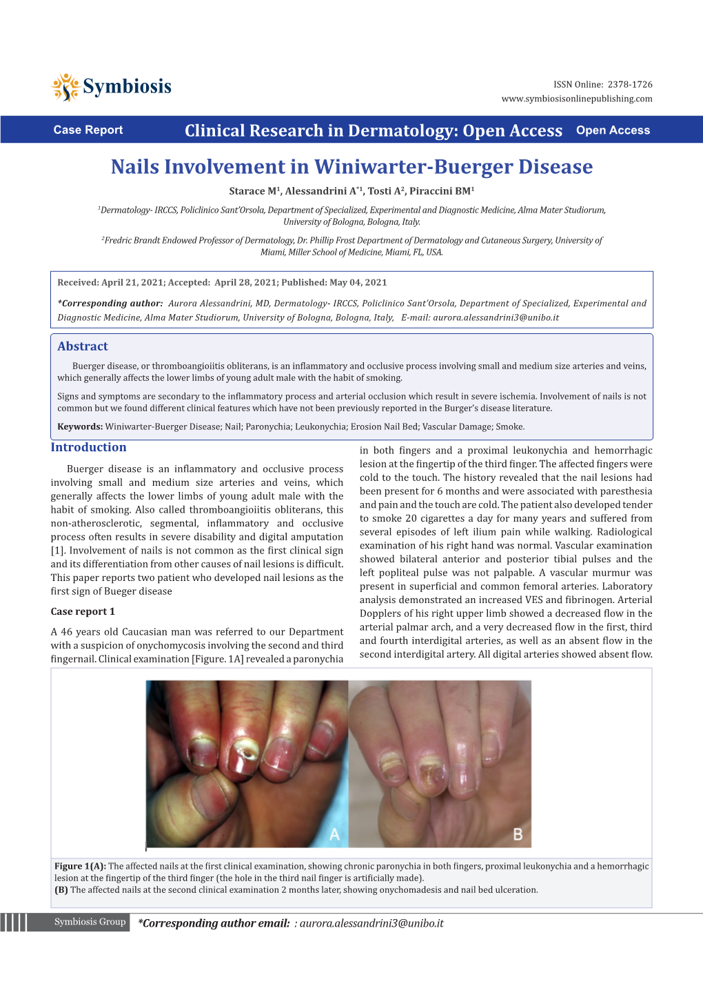 Nails Involvement in Winiwarter-Buerger Disease