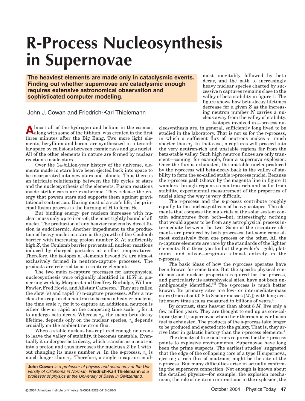 R-Process Nucleosynthesis in Supernovae the Heaviest Elements Are Made Only in Cataclysmic Events