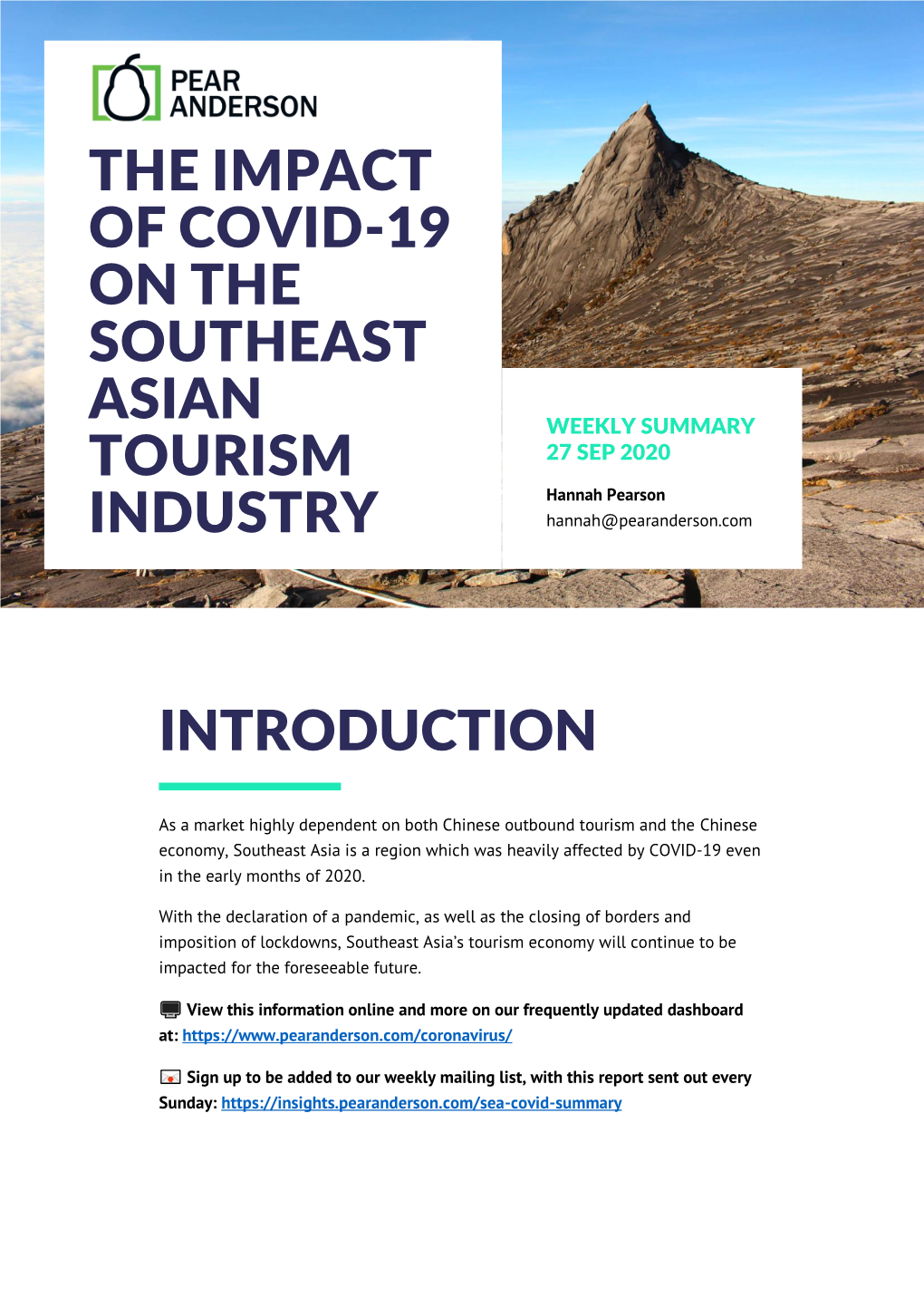 The Impact of Covid-19 on the Southeast Asian Tourism Industry