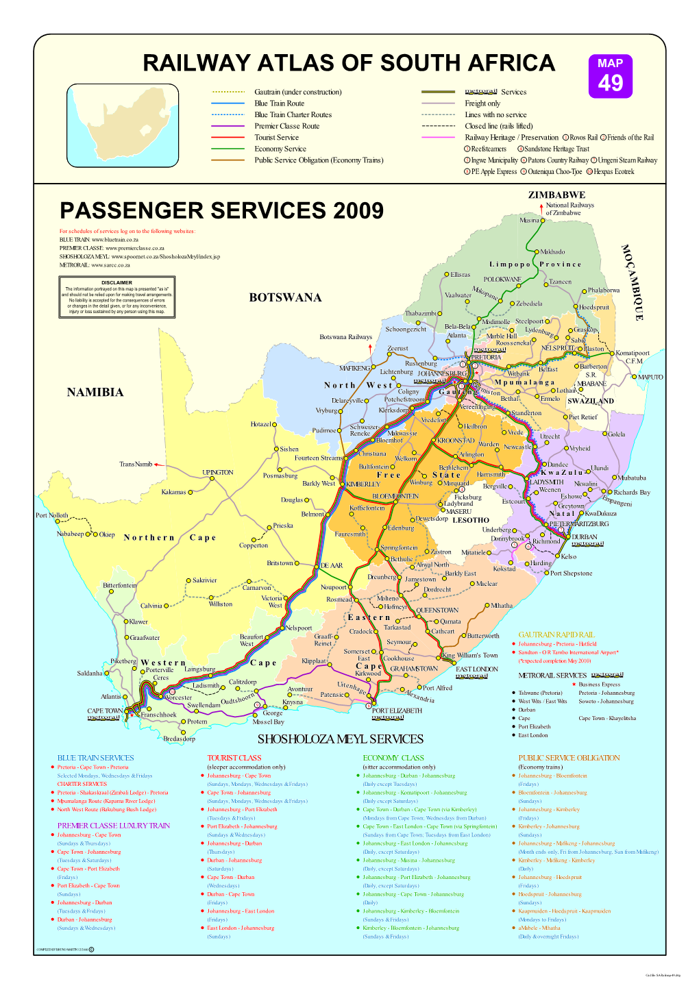 Passenger Services 2009 Railway Atlas of South