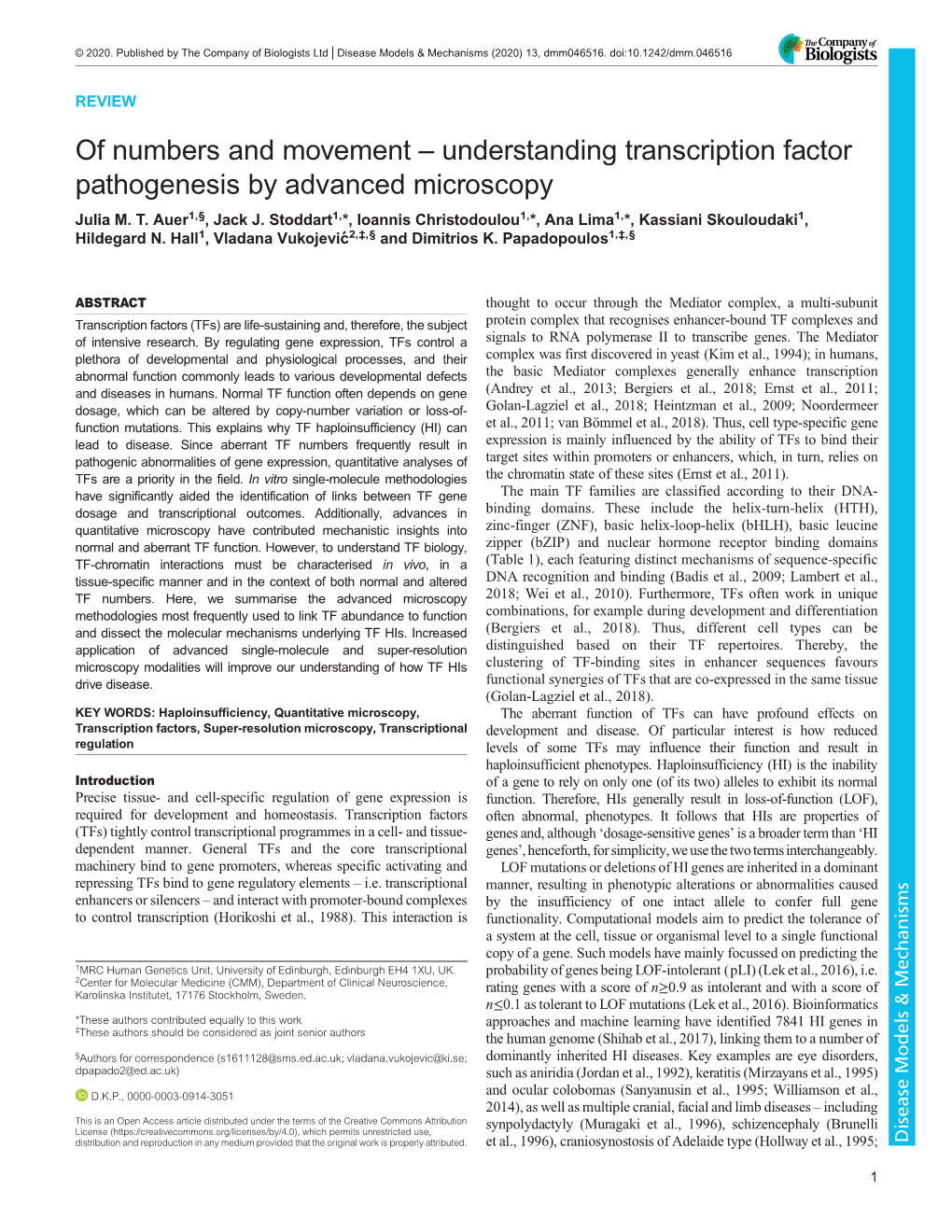 Of Numbers and Movement – Understanding Transcription Factor Pathogenesis by Advanced Microscopy Julia M