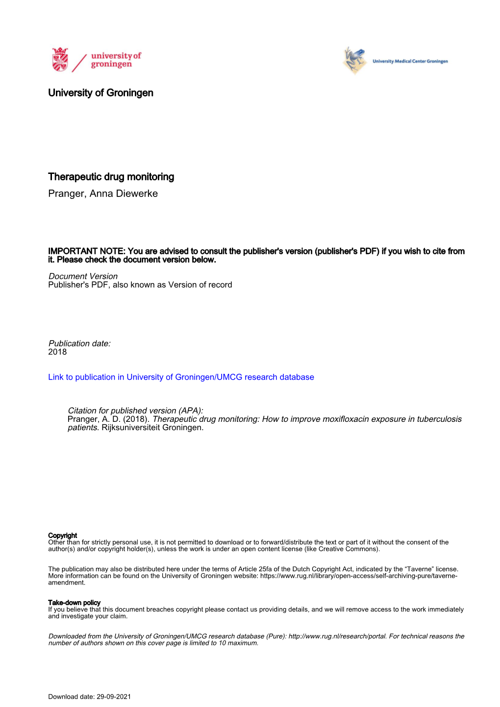 Chapter 2A Fluoroquinolones for Tuberculosis: a PK/PD Approach