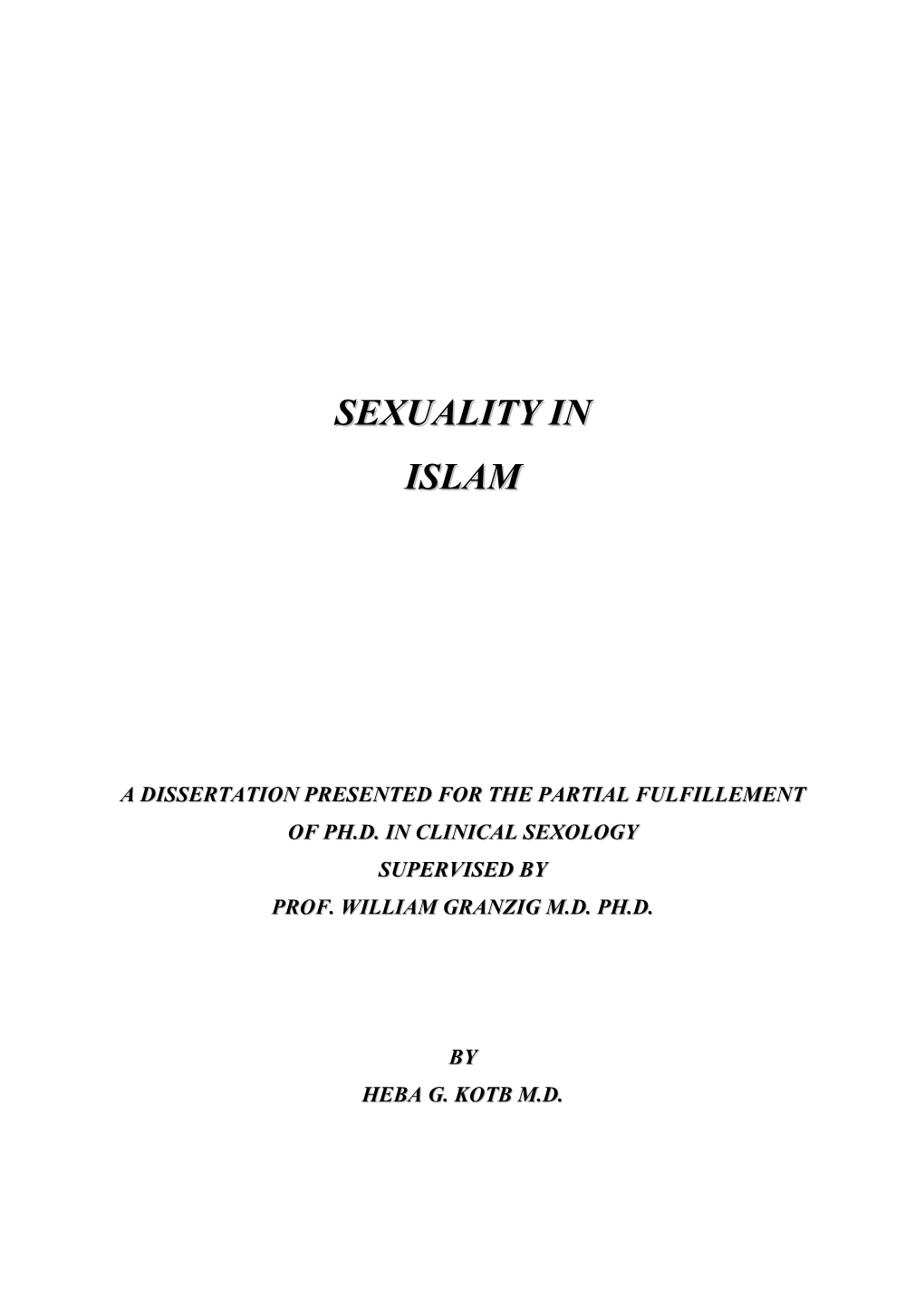 Sexuality in Islam……………………….208