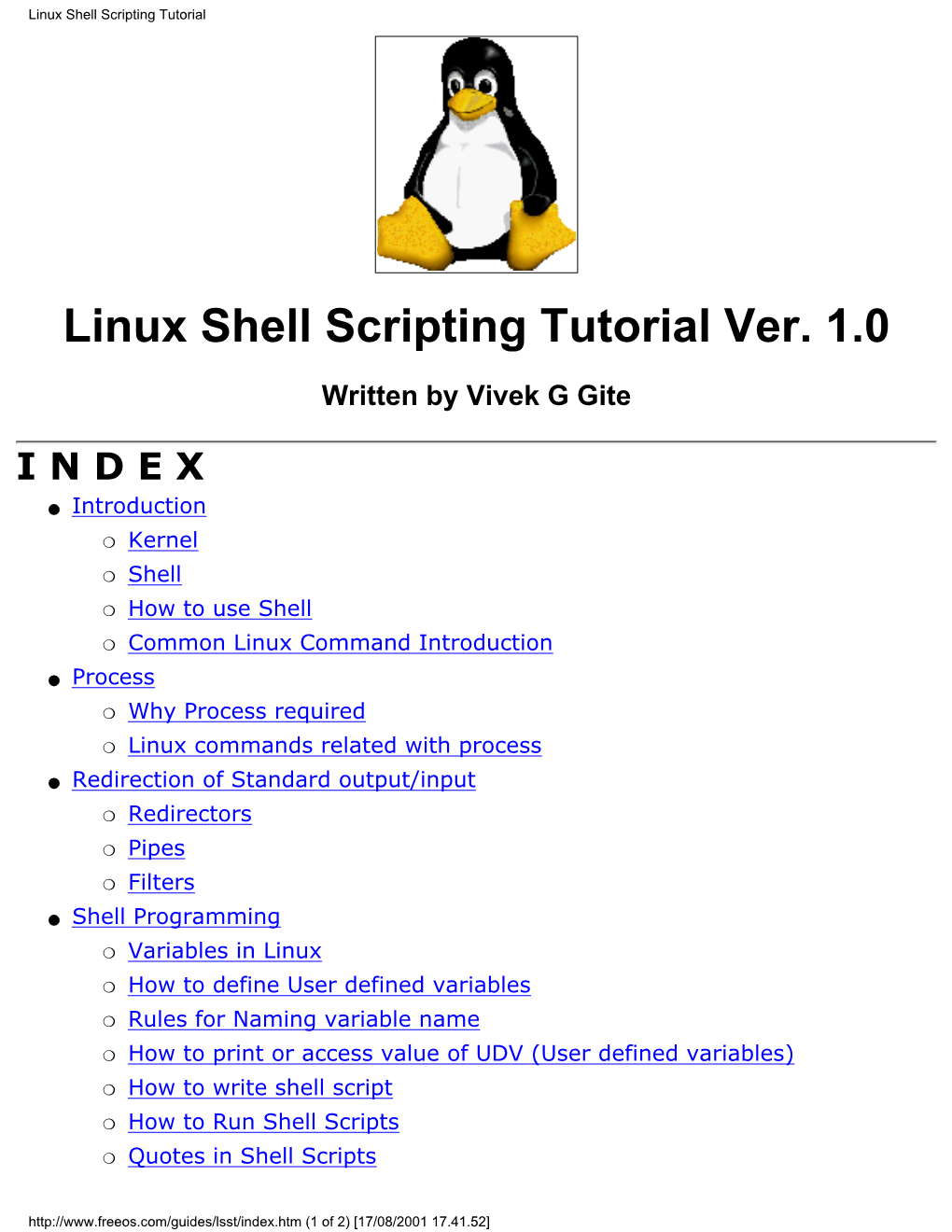 Linux Shell Scripting Tutorial