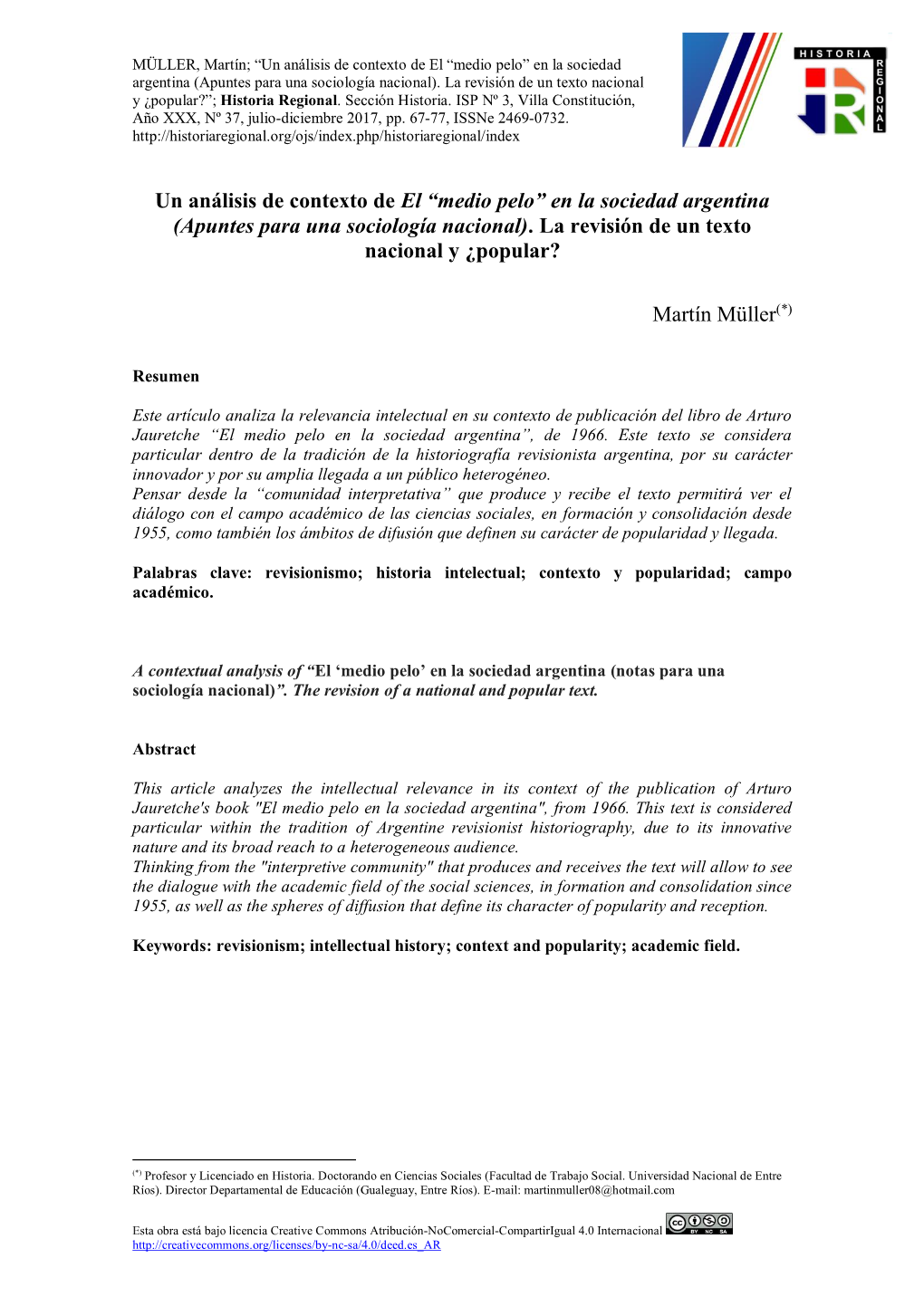 Un Análisis De Contexto De El “Medio Pelo” En La Sociedad Argentina (Apuntes Para Una Sociología Nacional)