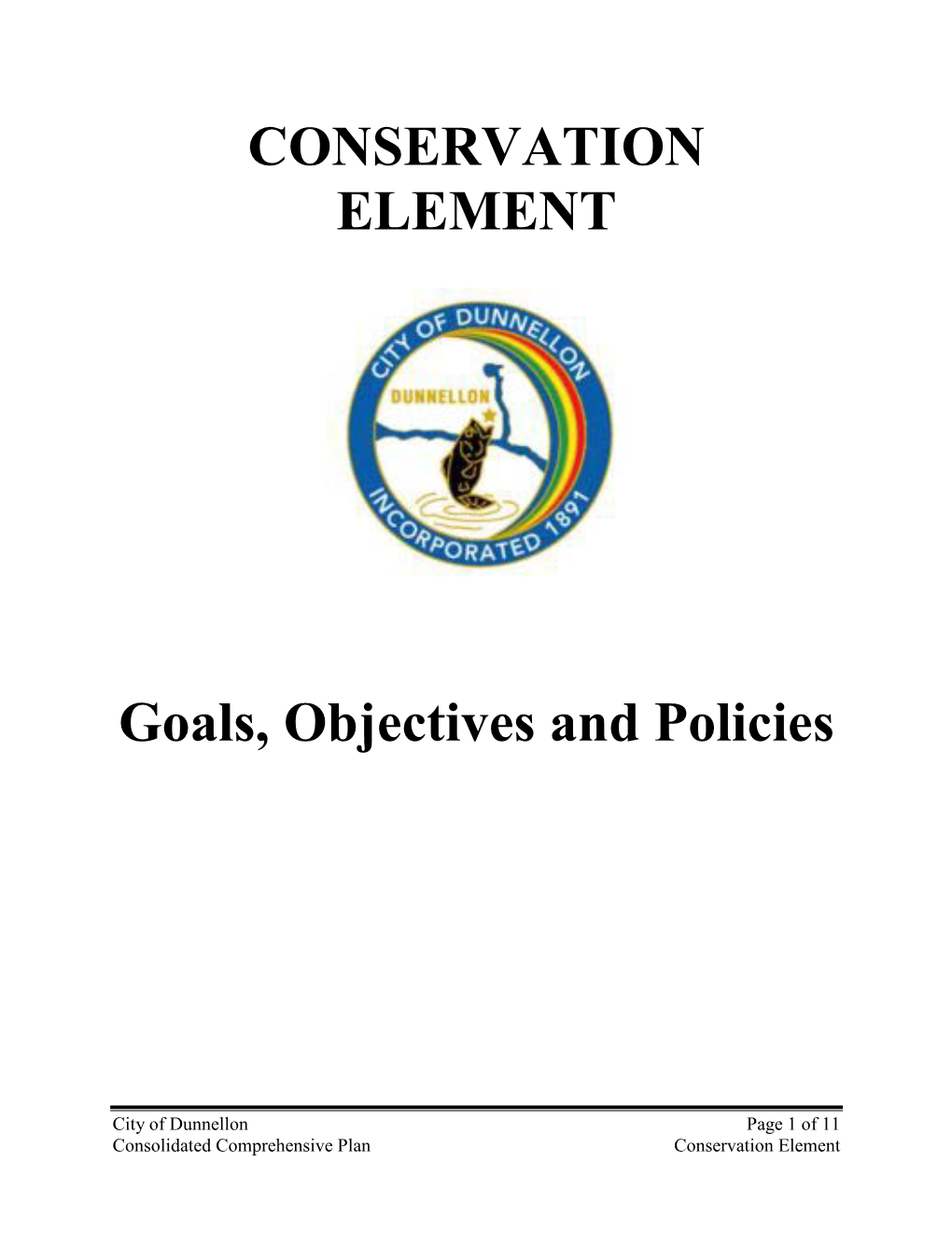 Conservation Element Goals, Objectives and Policies