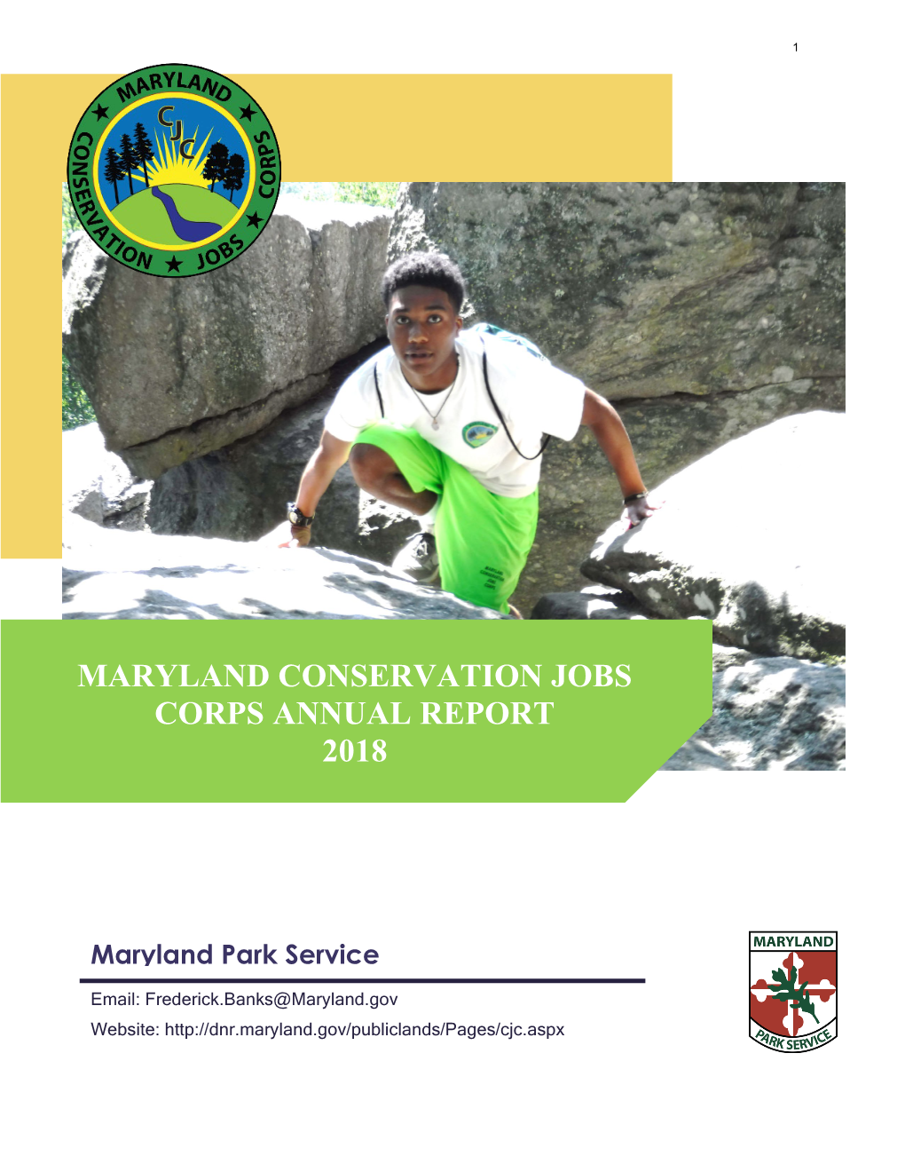 Maryland Conservation Jobs Corps Annual Report 2018