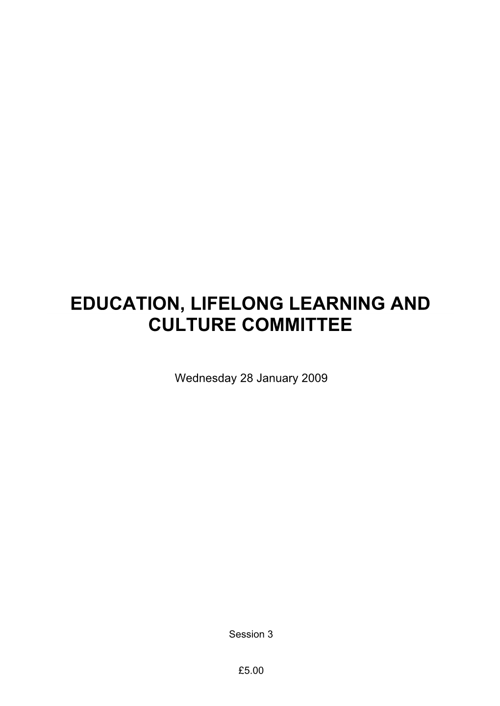 Education, Lifelong Learning and Culture Committee