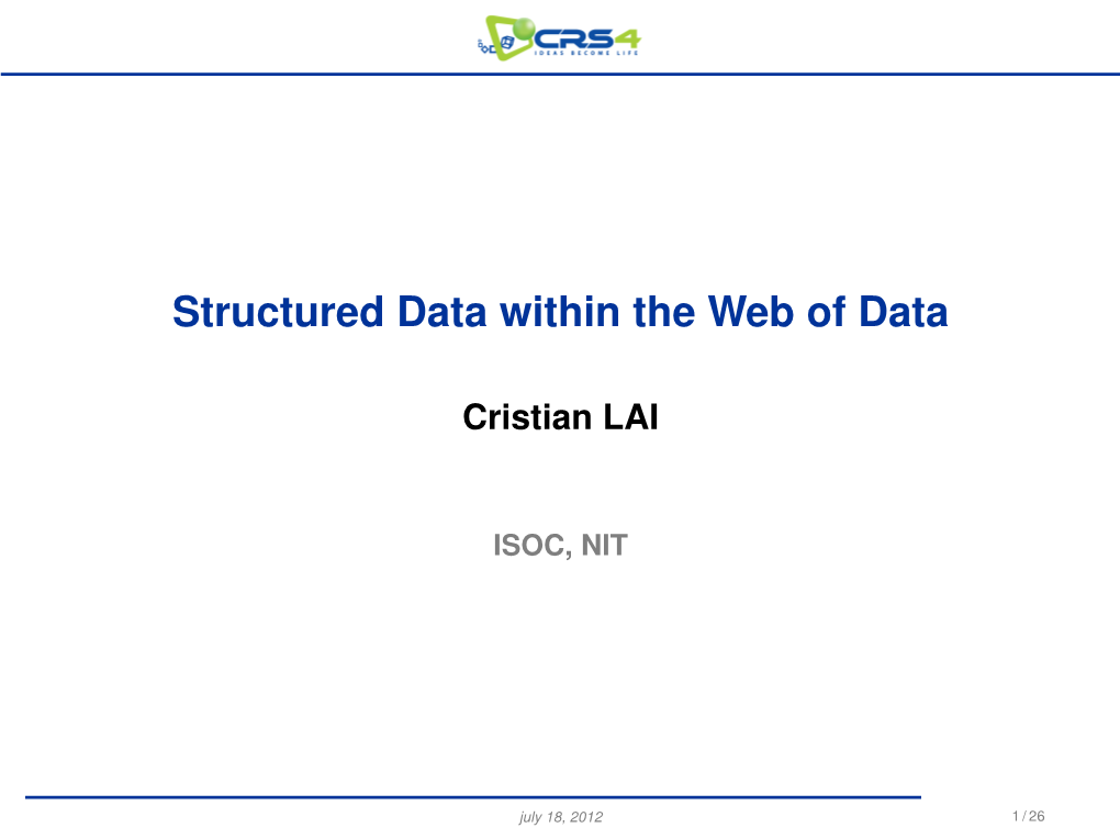 Structured Data Within the Web of Data