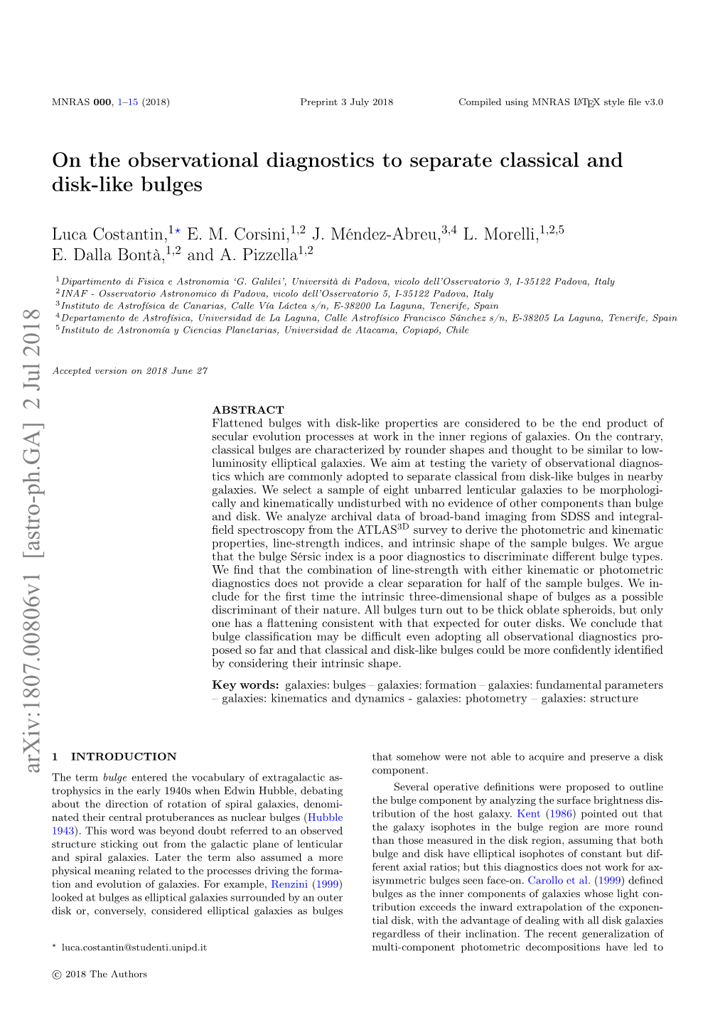 On the Observational Diagnostics to Separate Classical and Disk-Like Bulges