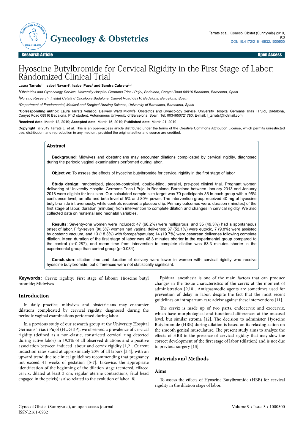 Hyoscine Butylbromide for Cervical Rigidity In