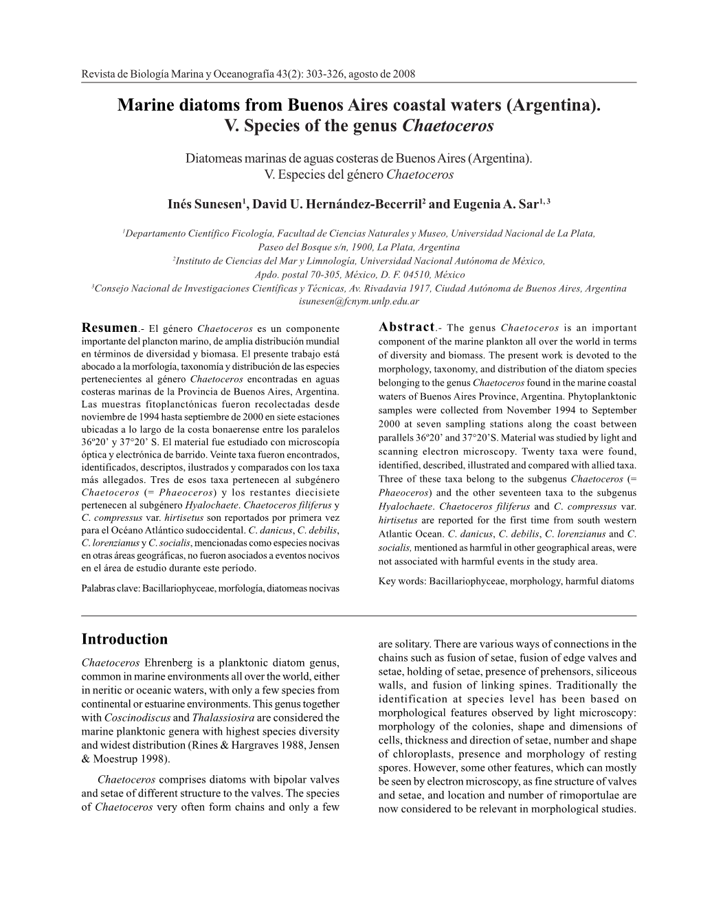 Marine Diatoms from Buenos Aires Coastal Waters (Argentina). V