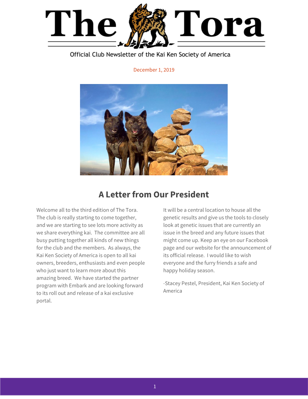 A Letter from Our President