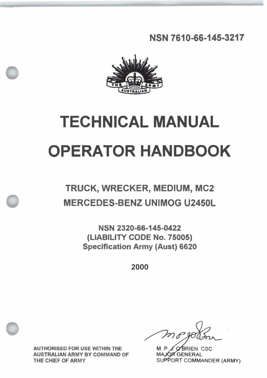 Technical Manual Operator Handbook